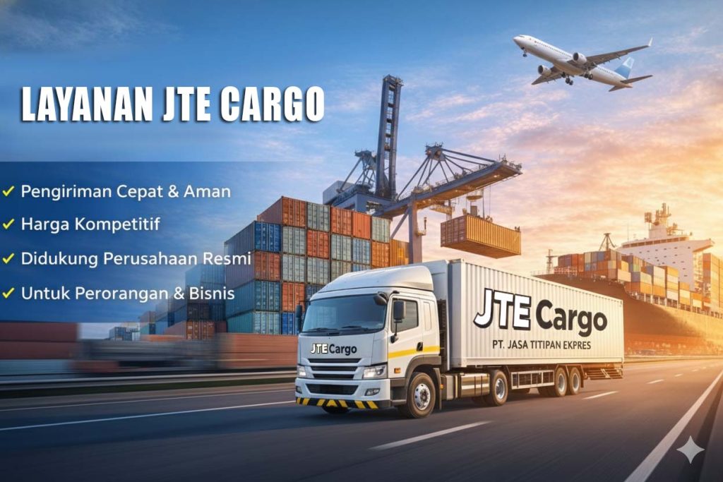 Layanan JTE Cargo melayani pengiriman barang cepat, aman, dan harga kompetitif untuk perorangan, UMKM, dan perusahaan.